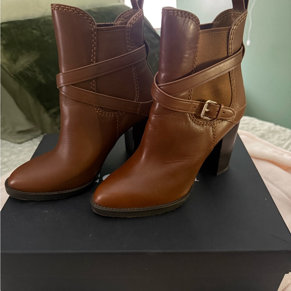 Coach Brown Leather Heeled Boots